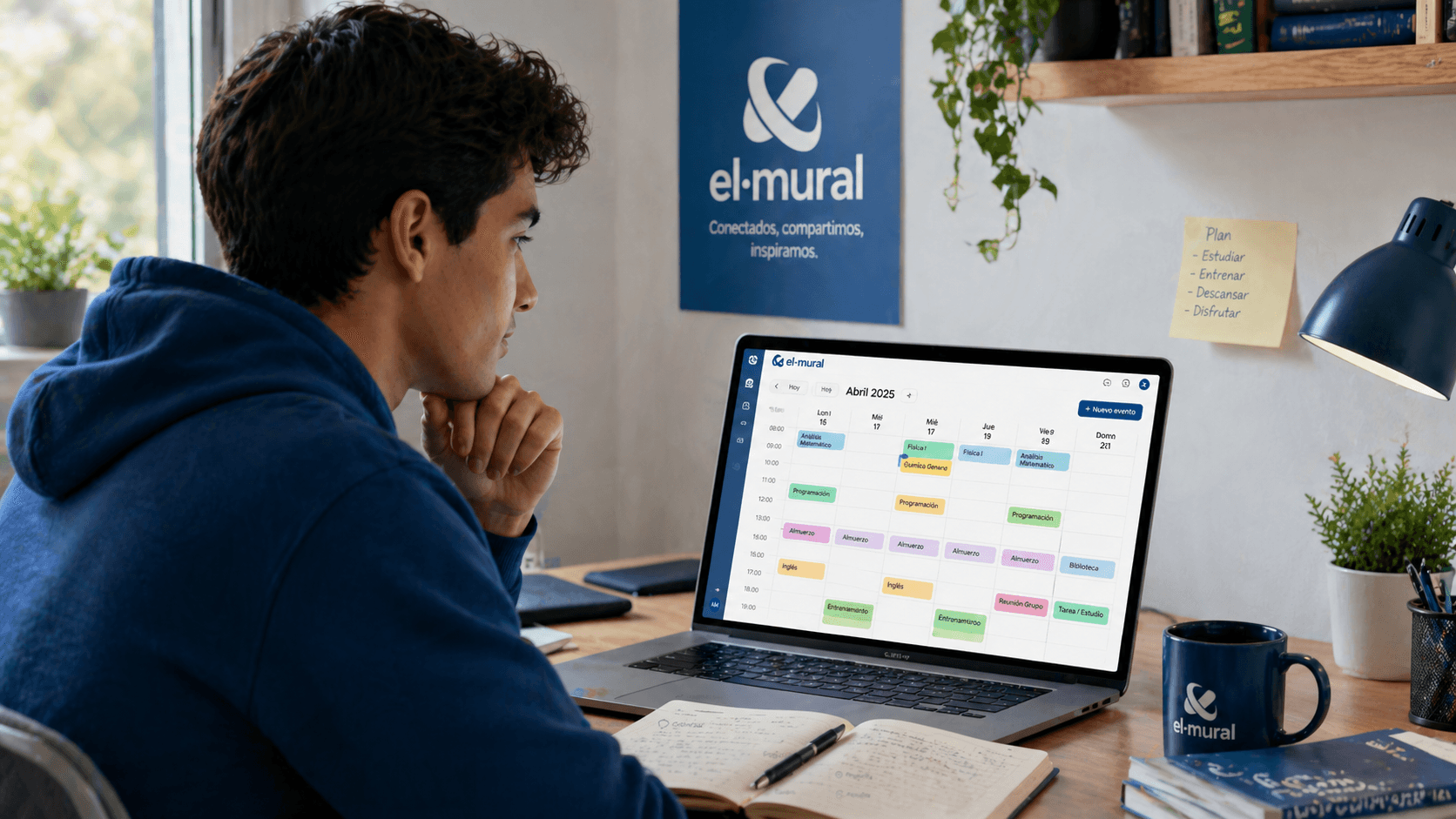 Vista de un calendario digital organizado